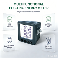 Medidor de Energía Digital Trifásico ES96ZY Multifuncional, Clase 2~31 Armónicos, Cuatro Cuadrantes, Modbus RTU, Protección IP65