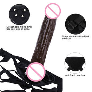 Süper siyah kahve yapay <span class=keywords><strong>Penis</strong></span> <span class=keywords><strong>Penis</strong></span> kemer kayışı ile Dildos Lesbians seks oyuncakları kadınlar için - Product Image 6