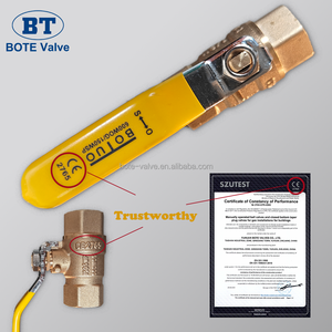 Vanne à bille manuelle en laiton pleine passante BOTE 600WOG pour gaz et eau, filetage BSP, personnalisable OEM - Product Image 2