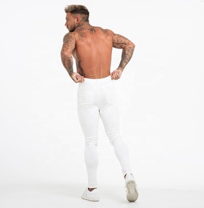 Nuovi <span class=keywords><strong>Jeans</strong></span> Bianchi da Uomo Alla Moda, <span class=keywords><strong>Jeans</strong></span> La Halle, Pantaloni Aderenti alla Caviglia, <span class=keywords><strong>Jeans</strong></span> Skinny Effetto Vissuto per Uomo - Product Image 5