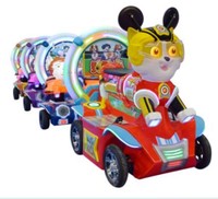 Train électrique sans rails à LED en forme de dragon de dessin animé, pour enfants de tous âges, pour les aires de jeux intérieures et extérieures