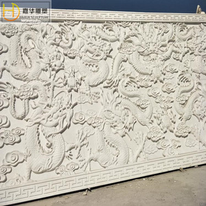 Relieve de piedra con escultura Bahua, mural de pared de mármol de estilo chino para hotel, villa o patio. - Product Image 2