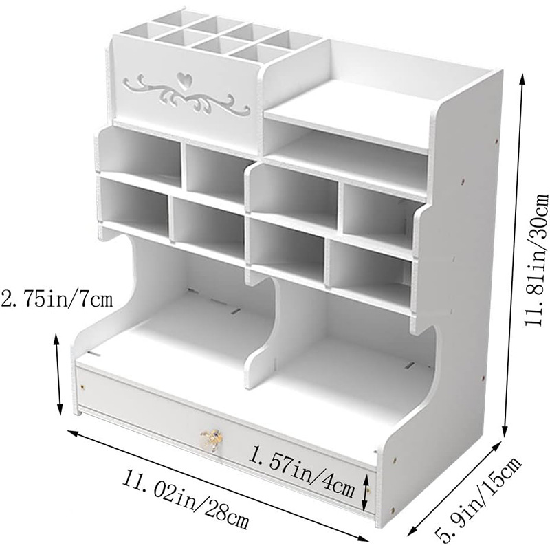 16-hole pen holder with drawer