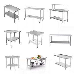 Hochbelastbarer Edelstahl Arbeitstisch mit Ablageboden für Großküchenausstattung - Product Image 6