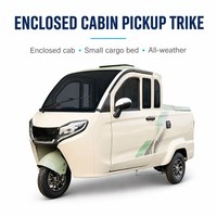 Tricycle électrique 2026 à 3 roues avec cabine fermée, mini-camion à hayon pliable avec vérin à gaz, vente directe usine