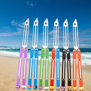 Cuchillo de práctica de mariposa con mango de aluminio, cuchillo de mariposa, cuchillo de mariposa de tiburón armado, entrenador, diseños geniales - Product Image 1