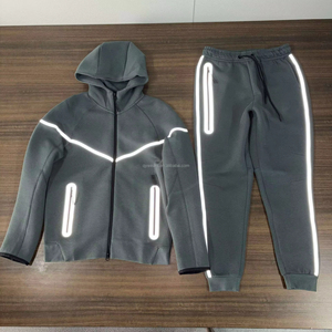 2025 Neue Sport-Kapuzen-Reflexionsjacke, Sweatshirt aus Air-Layer-Baumwolle, Reißverschlussjacke, Herbst-Reflexions-Klebemantel-Anzug - Product Image 6