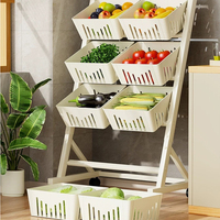 Étagères de rangement pour aliments à quatre niveaux, du sol au plafond, pour cuisine et salon, avec chariot – Conception portable