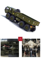 Moteur sans balais 1:12 2.4G 8 roues rc camion militaire jouet pour enfants