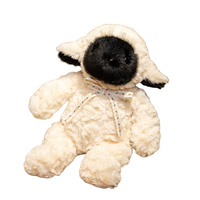 Adorable peluche de mouton noir en trois tailles avec nœud floral, parfaite pour câliner, décorer la maison et offrir des cadeaux mignons pour tous les âges