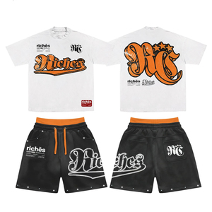 Relaxed Fit Streetwear Summer Cotton Two Piece Outfit for Daily Wear Men Casual T Shirt and Shorts <b>Set</b> In Wholesale Price - Product Image 3
