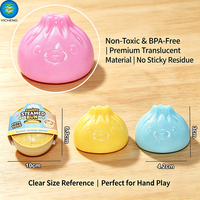 Jouet anti-stress souple en forme de boulette de pâte vapeur qui brille dans le noir, mini jouet sensoriel en TPR translucide à rebond lent pour enfants et adultes