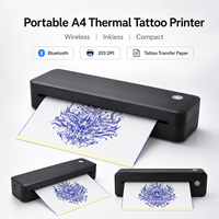 Printer Stencil Tato Thermal Nirkabel A4 Tanpa Tinta, Printer Transfer Tato Portabel untuk Seniman Tato, Logo OEM