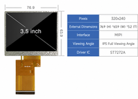 Módulo de Pantalla LCD TFT Profesional de 3.5 Pulgadas, 240x320, Pantalla Hvga para Proyectos de Terminales de Control HMI Industriales