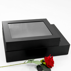 Produttore scatola pieghevole nera personalizzata lembo magnetico trasparente scatola di carta scatola regalo e scatole di imballaggio con finestra trasparente - Product Image 2