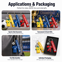 Individuelles Logo Gummi-Fußball-Schlüsselanhänger 3D Weicher PVC Fußball-Trikot-Schlüsselanhänger Globales Fußball-Event Fan-Souvenir Geschenk Sammlerstück Schlüsselanhänger