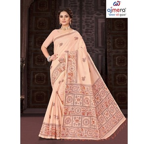 Sari en coton imprimé doux et élégant Ajmera, collection de mode ethnique traditionnelle et stylée pour les fêtes, séchage rapide, toutes saisons, pour femmes - Product Image 2