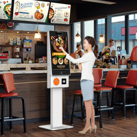 LIEN Kiosque de paiement de commande de restauration rapide en libre-service pour restaurant intérieur Écran tactile Intégration LCD POS Code à barres sur pied