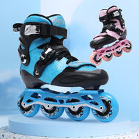Patins à roulettes professionnels en fibre de carbone pour enfants (garçons et filles) – Style plat, entraînement et compétition, roues en PU spéciales, rangée unique