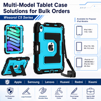 Étui en silicone PC antichoc robuste avec support, sangle d'épaule et porte-stylo pour iPad Mini 6 7 2021 2024 OEM ODM