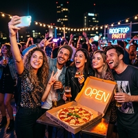 Luxuriöse Pizzabox Lebensmittelverpackung Umweltfreundliche Mattschwarze Kraftpapier-Lebensmittelbox mit Verschluss Wellpappe-Lieferverpackung für Takeaway
