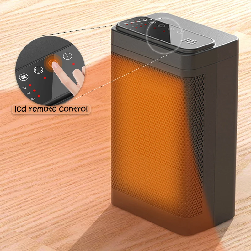 2023 зимний домашний быстронагревательный электрический обогреватель с ЖК-дисплеем и ПДУ, 1500 Вт