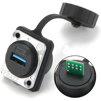Connecteur circulaire étanche à montage sur panneau PCB GIET, module de soudage PCB USB 3.0, prise haute définition avec fonction anti-poussière
