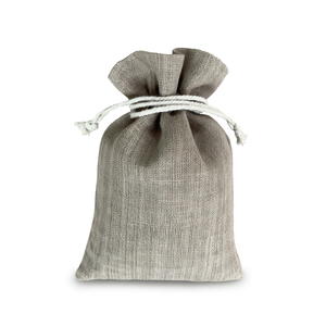 Custom Screen Printed 100% Linen Handmade Biodegradable <b>Drawstring</b> <b>Pouch</b> Eco Friendly Small Jewelry Gift Packaging Bag Premium - Product Image 1