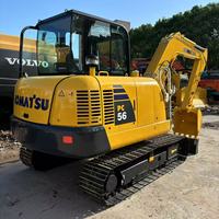 Excavatrice sur chenilles Komatsu PC56-7 d'occasion d'origine japonaise, 5,6 tonnes, mini-pelle hydraulique Komatsu d'occasion pour la construction agricole