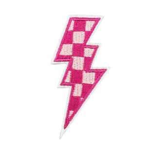 <strong>Wholesale</strong> Colorful <strong>lightning</strong> Plaid Pattern Embroidered Fabric Patches for Clothing Bags Soscks Hats Decoration - Product Image 2