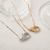 Collier tendance étanche en cuivre plaqué or 18 carats couleur argent avec chaîne à maillons et fermoir à ressort pour femme et couple