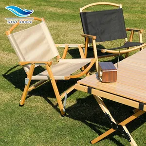 Mobiliário de lazer ao ar livre cadeira Kermit de madeira de alumínio portátil cadeira baixa para acampamento infantil personalizada