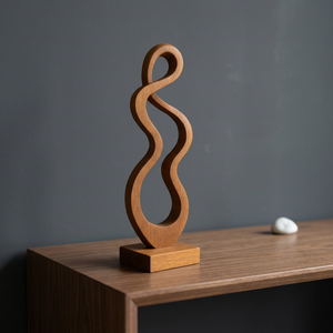 Décoration de table moderne abstraite en bois, sculptée en bois de manguier, sculpture décorative pour salon, bureau et présentation de cadeaux - Product Image 3