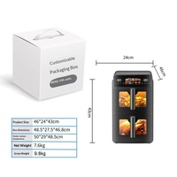 Four électrique intelligent de friteuse d'air de panier d'acier inoxydable d'affichage d'écran tactile de grande capacité numérique commercial pour la maison
