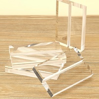Portacarteles de acrílico transparente de doble cara, soporte de exhibición tipo carpa de mesa, soporte para letreros con ranura para menús, números de mesa, tarjetas de lugar navideñas
