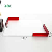 Plateau de service en acrylique transparent de luxe OEM pour chocolats, desserts et présentoirs d'aromathérapie