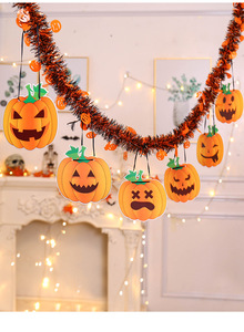 Cinta floral colgante de Halloween con colgante de papel de calabaza y araña de cinco estrellas para fiestas de Halloween - Product Image 1