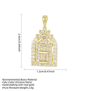 Pendentif Collier Zircon Happiness Gate 2026 Nouvelle Tendance Luxe Léger Petit Design pour Hommes et Femmes - Product Image 4