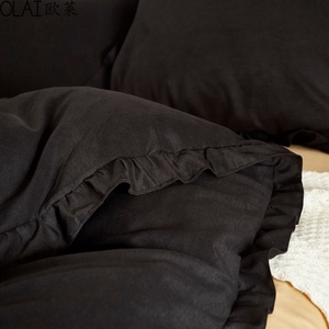 Bộ Ga Trải Giường Sateen Cotton 100% Màu Đen - Product Image 4