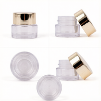 Pot en plastique PET transparent de luxe, grand format, pour crème pour les yeux et masque facial, avec couvercle à vis doré