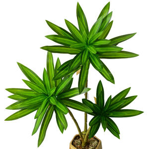 Rama Artificial de <span class=keywords><strong>Dracaena</strong></span> Reflexa de 3 Cabezas, Tallo de Bambú de la Suerte Variegado, Vegetación Tropical para Decoración del Hogar, Hotel u Oficina, Venta al por Mayor - Product Image 5