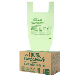 Factory cost price BPI GRS Custom logo compostable Biodegradable 13 Gallon Plastic Trash Bag Drawstring Garbage Bag