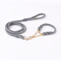 Ensemble laisse et collier personnalisés pour chien, fabrication artisanale de luxe en coton tressé, vente en gros, cordes de traction pour animaux de compagnie