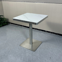 Table de salle à manger moderne en pierre frittée et base en acier inoxydable pour mobilier de café et restaurant occidental