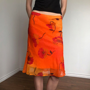 Jupe midi moulante à taille basse, style doux, imprimé floral vintage, double couche en maille, polyvalente pour les vacances, basique - Product Image 2