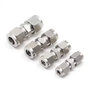 Factory Direct Sells Tube Connector Stainless Steel Compression Double Ferrules Union Tube Female Fittings