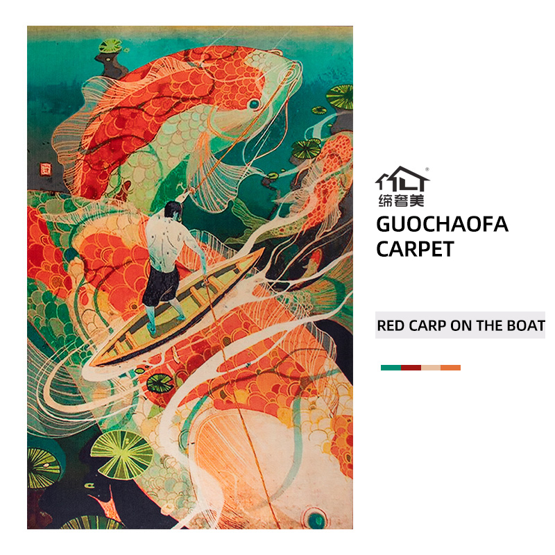 Carpe orange-rouge sur le bateau