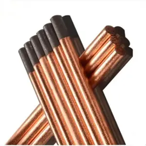Arco puntiagudo recubierto de cobre, ranurado de aire, varilla de electrodo de carbono de arco puntiagudo recubierto de cobre, 10*355mm