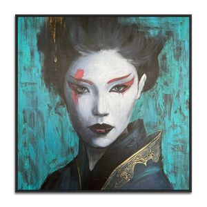 Portrait abstrait de Geisha personnalisé, peinture à l'huile sur toile faite à la main, art mural japonais, peinture figurative féminine orientale, décoration intérieure, cadeau - Product Image 1