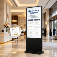 Affichage numérique sur pied de 55 pouces, écran tactile capacitif 4K, système de gestion de contenu intégré, kiosque publicitaire à gestion à distance